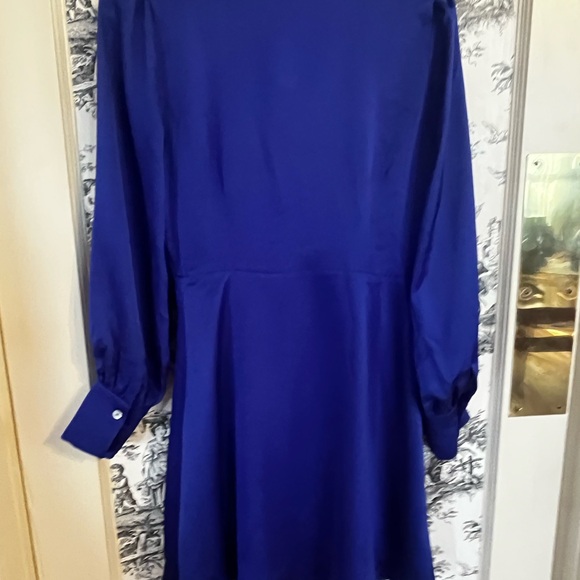 Gilli Blue Long Sleeve Shirt Dress with Bishop Sleeves. NWT - Picture 8 of 13
